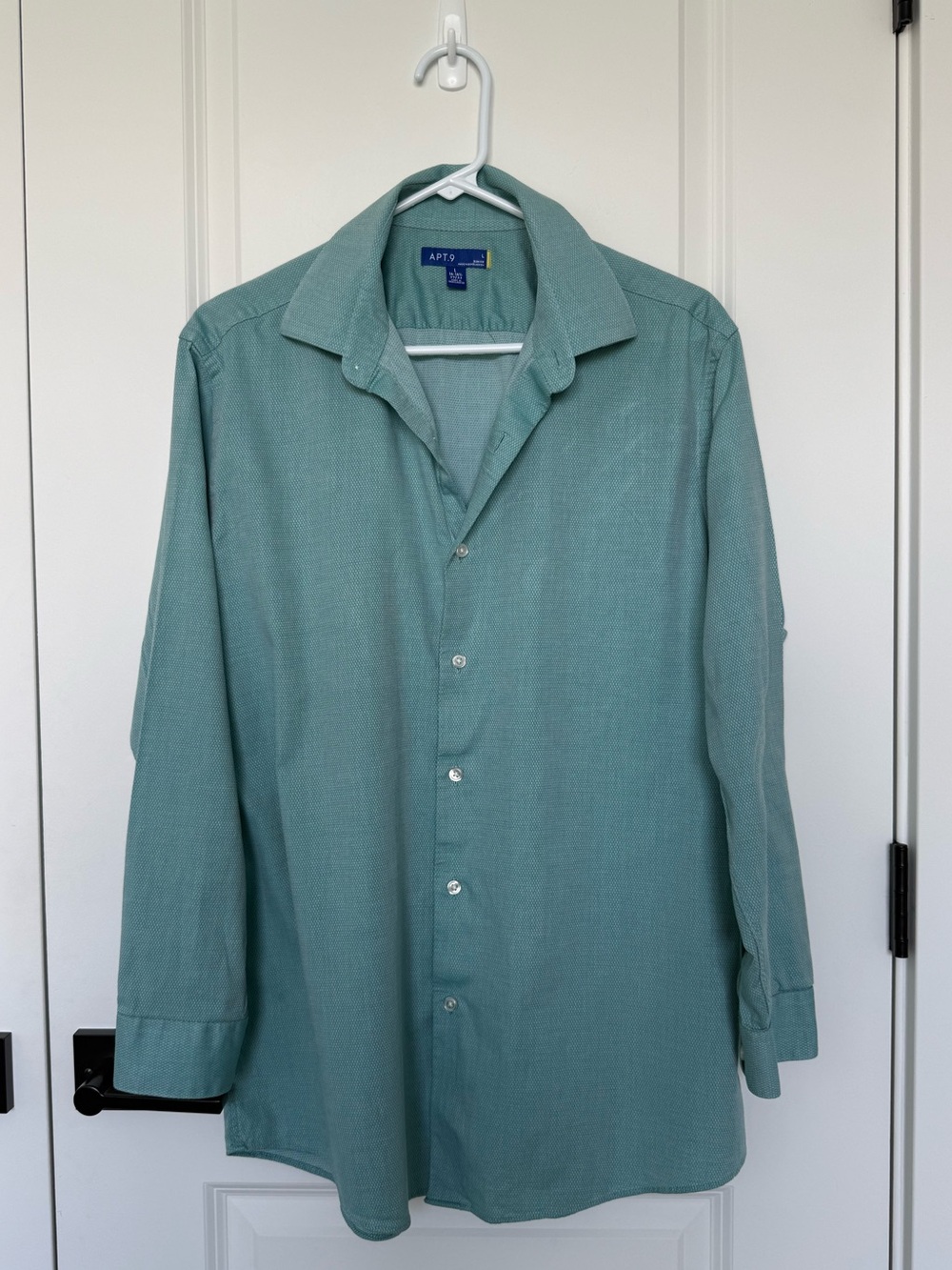 Apt. 9 Men’s Large Sage Green Stretch Cotton Button Down Shirt